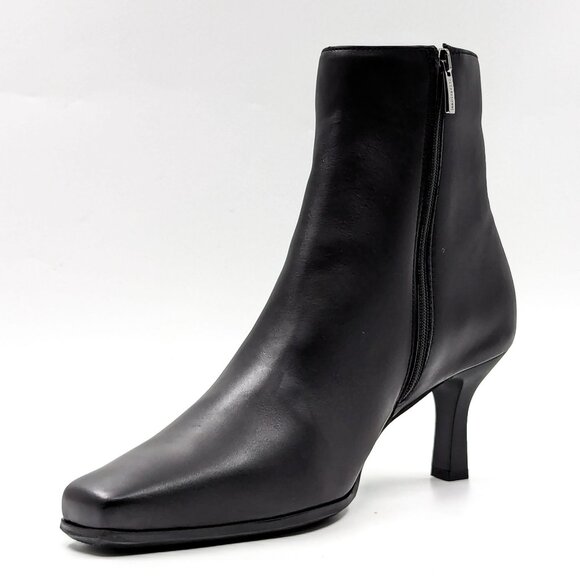 La Canadienne Women Tahlia Black Leather Dressy Office Heel Boots size 10 - Picture 3 of 11